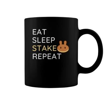 Pancakeswap Eat Sleep Stake Repeat Coffee Mug | Mazezy