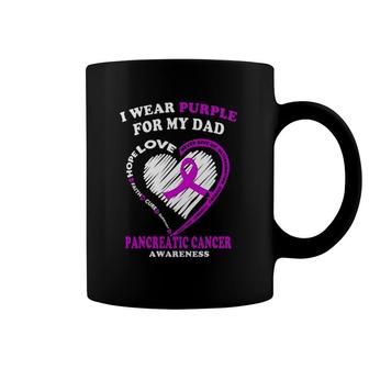 Pancreatic Cancer I Wear Purple For My Dad Coffee Mug | Mazezy