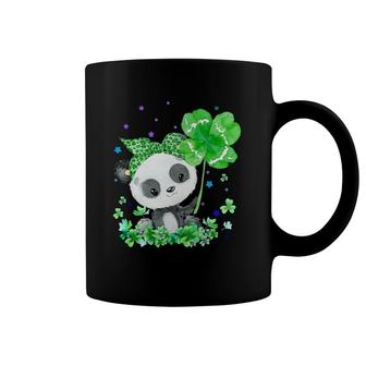 Panda Holding Shamrock Stars Cute St Patrick's Day Coffee Mug | Mazezy