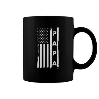 Papa American Flag Fathers Day Dad And Grandpa Coffee Mug | Mazezy