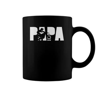 Papa Father Dad Dirt Bike Riding Motocross Biker Coffee Mug | Mazezy