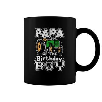 Papa Of The Birthday Boy Farmer Tractor Matching Party Coffee Mug | Mazezy