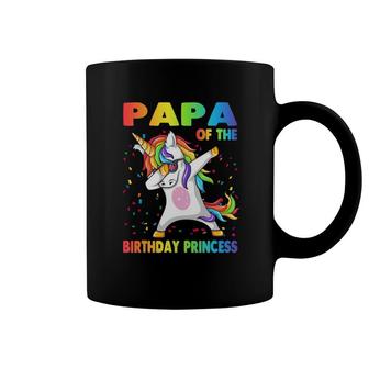 Papa Of The Birthday Princess Dabbing Unicorn Girl Coffee Mug | Mazezy