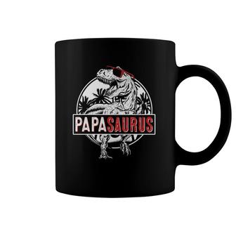 Papa Saurus Dinosaur Funny Papasaurusrex Lover Family Coffee Mug | Mazezy