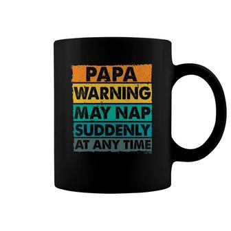 Papa Warning May Nap Suddenly At Any Time Vintage Father's Day Coffee Mug | Mazezy