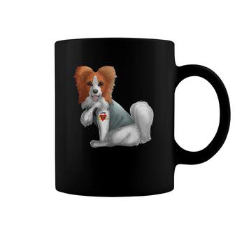 Papillon I Love Mom Tattoo Dog Funny Mother's Day Gift Coffee Mug | Mazezy