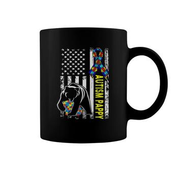 Pappy Autism Awareness American Flag Gift For Men Dad Coffee Mug | Mazezy