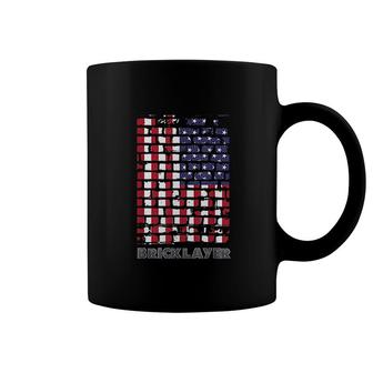 Patriotic Bricklayer Flag Coffee Mug | Mazezy