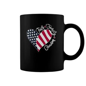 Patriotic Christian Us Flag Faith Family Freedom Liberty Coffee Mug | Mazezy