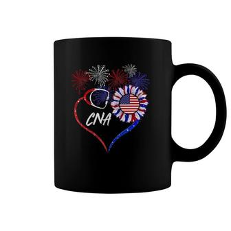 Patriotic Nurse Cna 4Th Of July American Flag Sunflower Love Coffee Mug | Mazezy