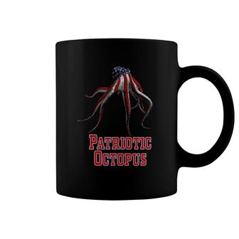 Patriotic Octopus American Flag Vintage Coffee Mug | Mazezy