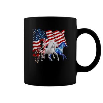 Patriotic Us Flag 4Th Of July Horse Lovers Coffee Mug | Mazezy