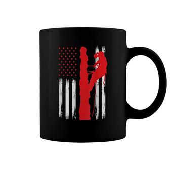 Patriotic Us Flag American Lumberjack Tree Climber Aborist Coffee Mug | Mazezy