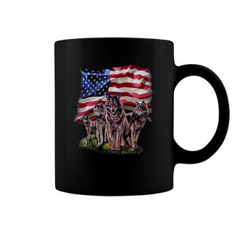 Patriotic Usa Wolves Pack North America Wolf Coffee Mug | Mazezy