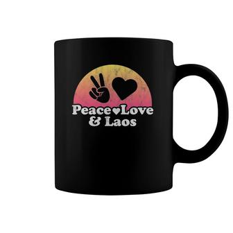 Peace Love And Laos Vacation Gift Coffee Mug | Mazezy