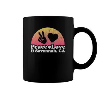 Peace Love And Savannah Ga Georgia Coffee Mug | Mazezy