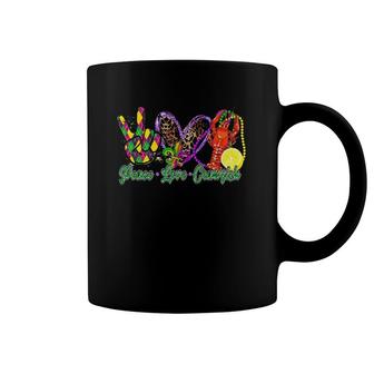 Peace Love Crawfish Beads Mardi Gras Funny Carnival Coffee Mug | Mazezy