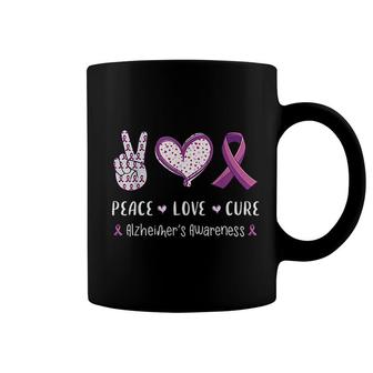 Peace Love Cure Alzheimer's Awareness Coffee Mug | Mazezy AU