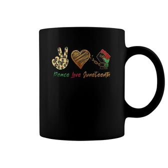 Peace Love Juneteenth Independence Day Black Pride Coffee Mug | Mazezy DE