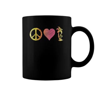 Peace Love Palm Trees - Cute For Beach Lovers Coffee Mug | Mazezy