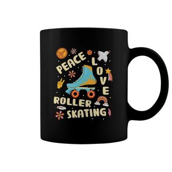 Peace Love Roller Skating Skate Rink Vintage Coffee Mug | Mazezy