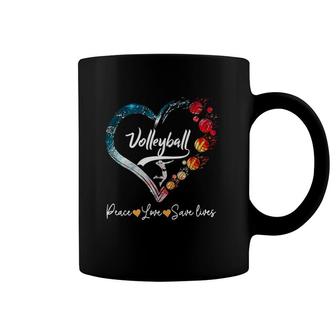 Peace Love Save Lives Volleyball Coffee Mug | Mazezy