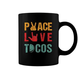 Peace Love Tacos Vintage Tee Outfit For Mexican Food Lovers Coffee Mug | Mazezy