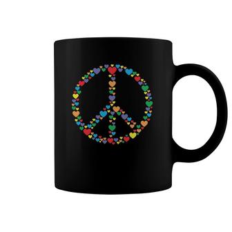 Peace Sign Symbol Love Hearts Cute Hippie Graphic Coffee Mug | Mazezy CA