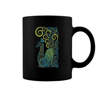 Peacock Mandala & Yoga Gift Coffee Mug | Mazezy
