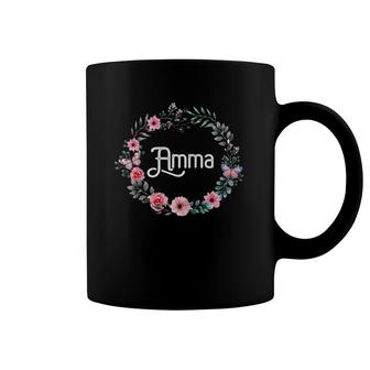 Perfect Mother's Day Gifts For Icelandic Grandma Floral Amma Raglan Baseball Coffee Mug | Mazezy