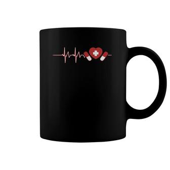 Pharmacist Pharm Tech Medicine Nurse Druggist Heartbeat Coffee Mug