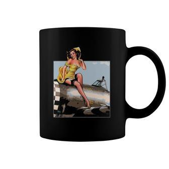 Pin Up Girl Wings P47 Vintage Poster 40S Ww2 Ver2 Coffee Mug | Mazezy