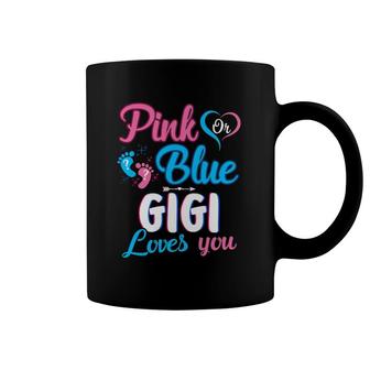 Pink Or Blue Gigi Loves You Cute Gender Reveal Baby Shower Coffee Mug | Mazezy