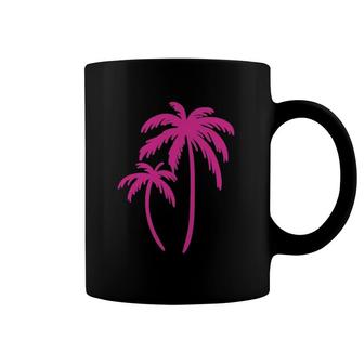 Pink Pocket Palm Tree Cute Hawaiian Summer Vacation Gift Coffee Mug | Mazezy