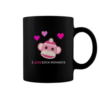 Pink Sock Monkey I Love Sock Monkey Coffee Mug | Mazezy