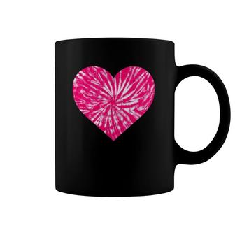 Pink Tie Dye Heart Love Unique Tye Die Coffee Mug | Mazezy