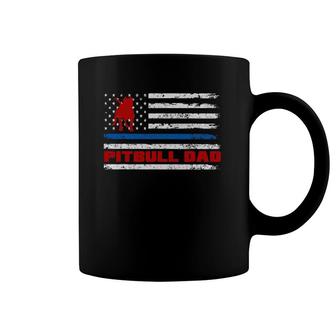 Pitbull Dad Mens - Proud American Pit Bull Dog Flag Coffee Mug | Mazezy