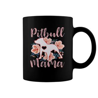 Pitbull Mama Floral Flowers Cute Pit Bull Pretty Mom Gift Coffee Mug | Mazezy