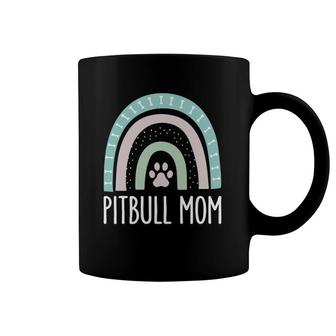 Pitbull Mom Rainbow Paw Dog Mom Coffee Mug | Mazezy