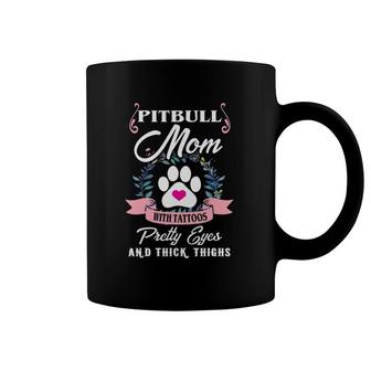 Pitbull Mom Tattoos Dog Lover Mother's Day Coffee Mug | Mazezy