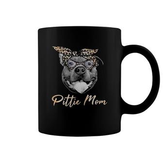 Pittie Mom Cute Pitbull Mama Leopard Print Pit Bull Coffee Mug | Mazezy