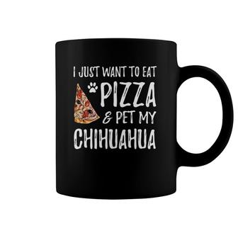 Pizza And Chihuahua Funny Dog Mom Or Dog Dad Gift Idea Coffee Mug | Mazezy