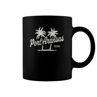 Port Aransas Texas Vintage 70S Palm Trees Graphic Coffee Mug | Mazezy