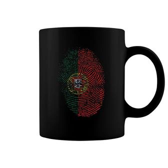 Portuguese Fingerprint Patriotic Portugal Flag Coffee Mug | Mazezy