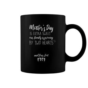 Pregnant Mom Reveal Mother's Day Twin Pregnancy Announcement Coffee Mug | Mazezy