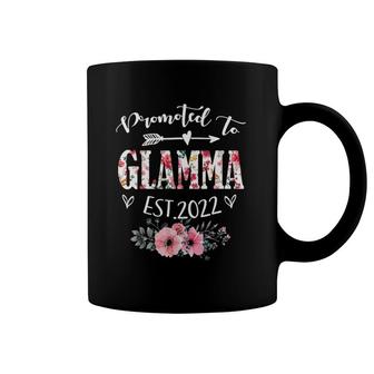Promoted To Glamma Est 2022 First Time Glamma Mother's Floral Coffee Mug | Mazezy UK