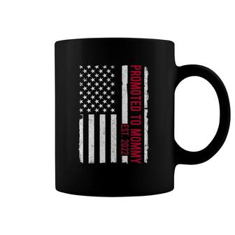 Promoted To Mommy 2022 American Flag Promoted To Daddy Coffee Mug | Mazezy