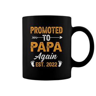 Promoted To Papa Again Est 2022 Father's Day First Time Coffee Mug | Mazezy