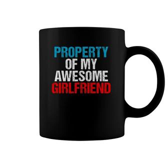 Property Of My Awesome Girlfriend Valentine's Day Couples Coffee Mug | Mazezy