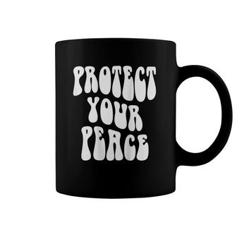 Protect Your Peace Words On Back Aesthetic Trendy Costume Coffee Mug | Mazezy